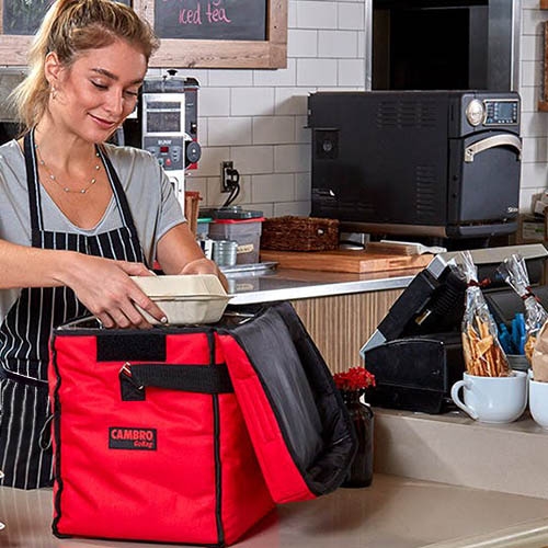 Cambro GoBag Black Folding Thermal Delivery Bag Small Black Small Nylon